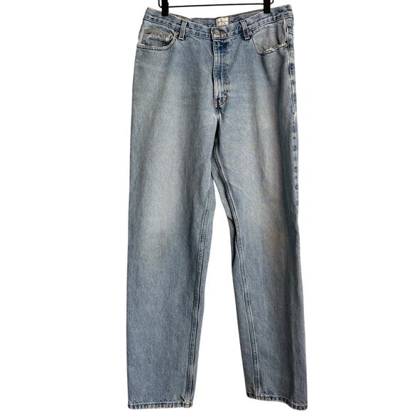 Vintage 90s Calvin Klein Easy Fit Jeans Men’s 34 Light Wash USA Denim - Picture 1 of 8